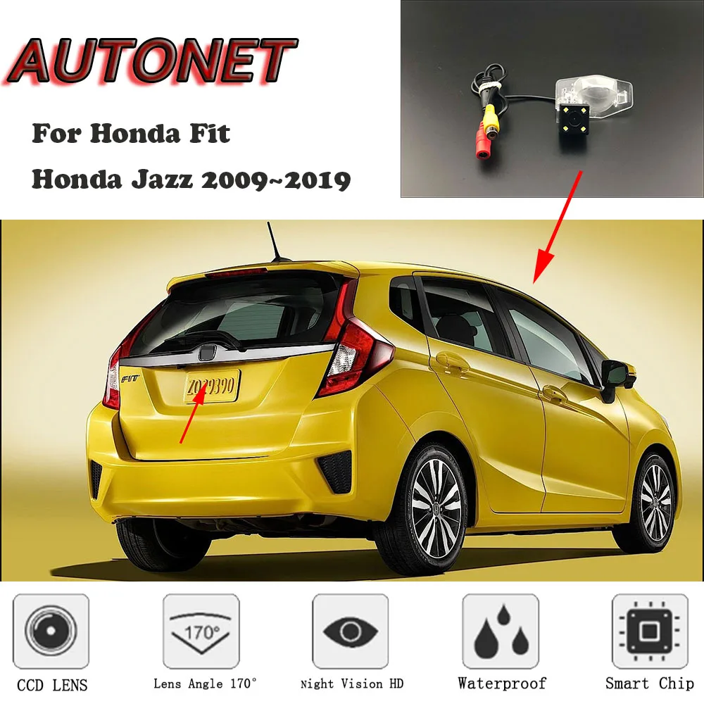Cámara de visión trasera AUTONET HD para Honda Fit/Jazz 2009-2019