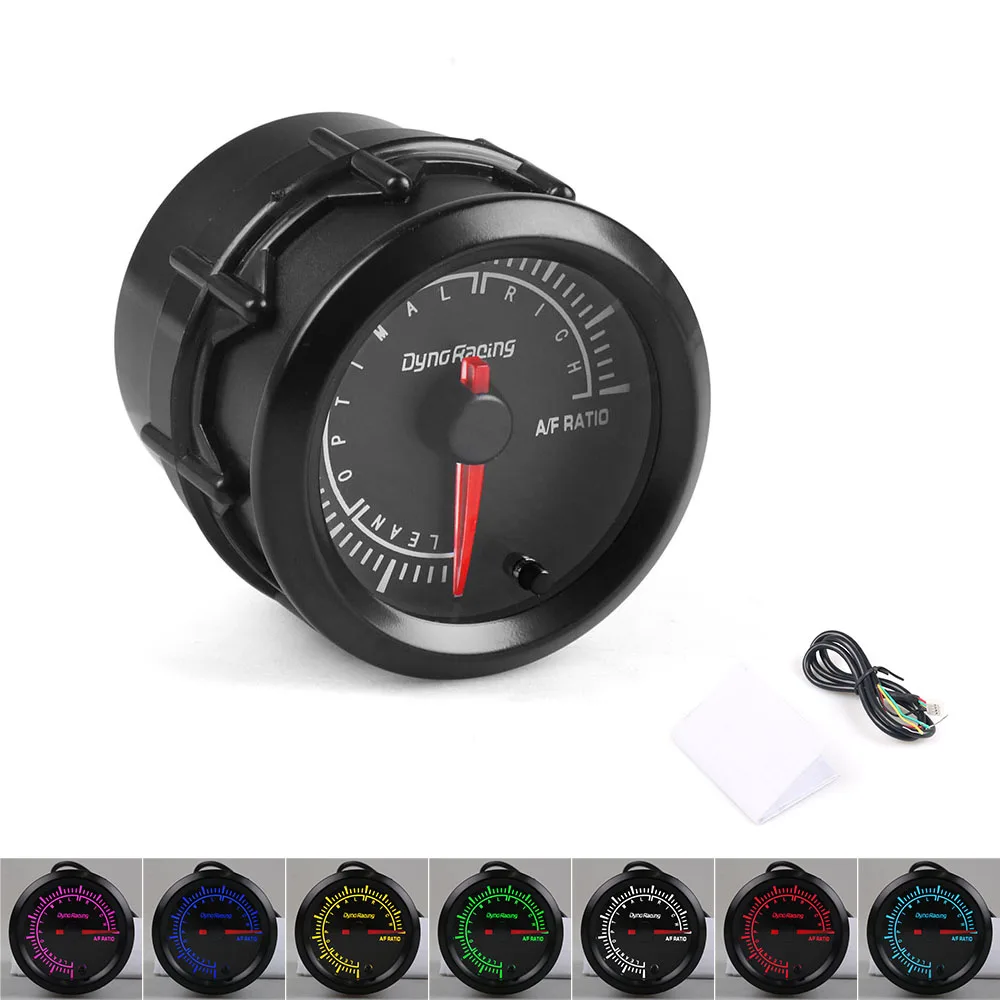 Dynoracing 2 "52mm 7 colores cambio retroiluminación aire combustible relación calibre Motor paso a paso de alta velocidad con Sensor medidor de coche TT 101493
