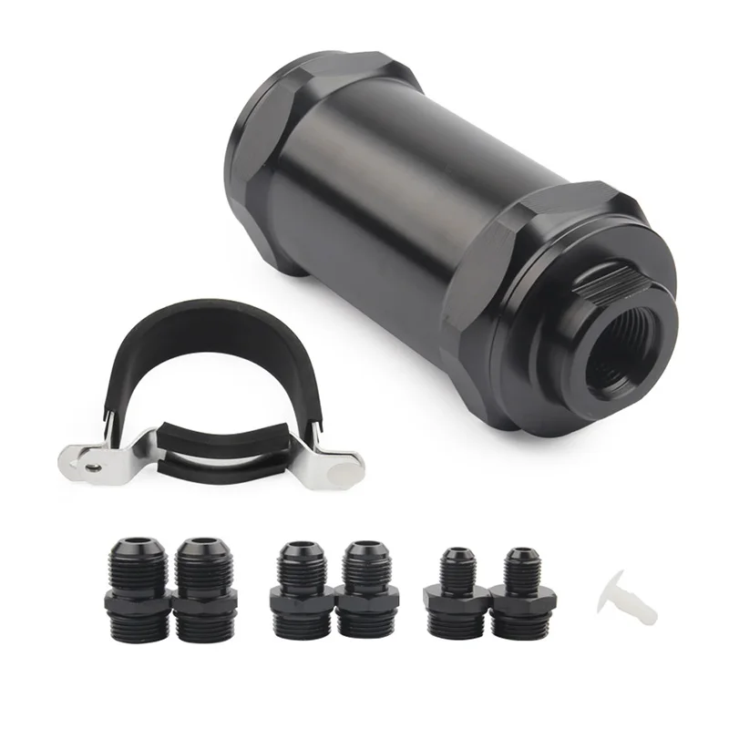 Filtro de combustible E85 AN6/AN8/AN10 acero inoxidable 100 micras