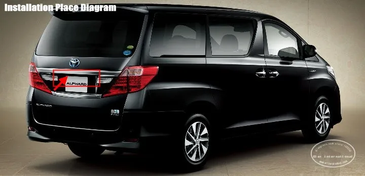 Cámara trasera Liislee instalada en Toyota Alphard