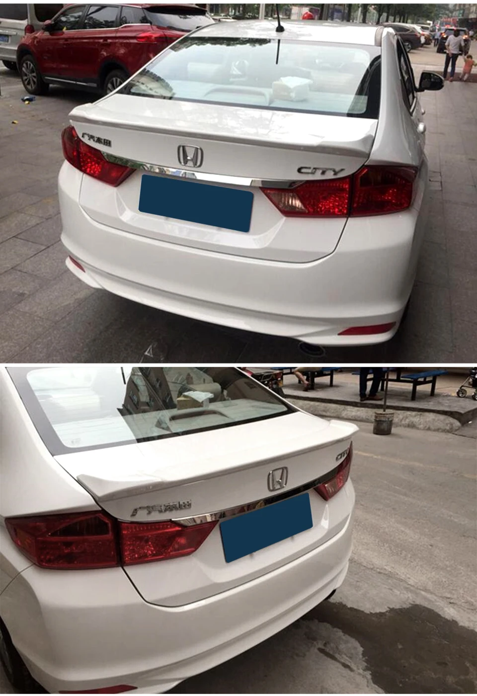 Vista lateral del alerón para Honda City 2015-2018
