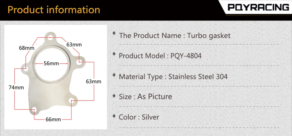 Junta de descarga PQY para turbo T3/T4