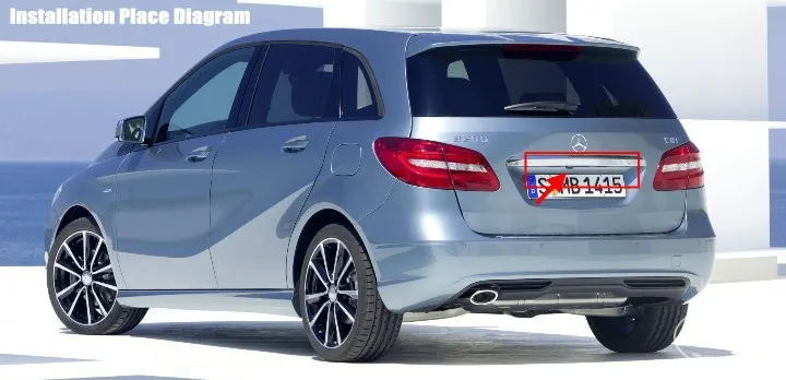Cámara trasera para Mercedes-Benz Clase B W246 con soporte de matrícula