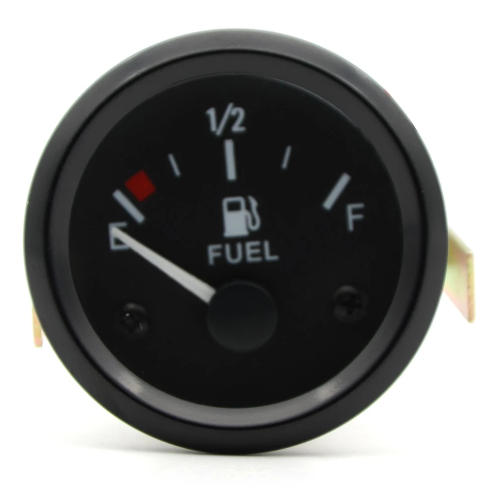 Medidor nivel combustible 52mm LED blanca 12V marco negro - imagen 4