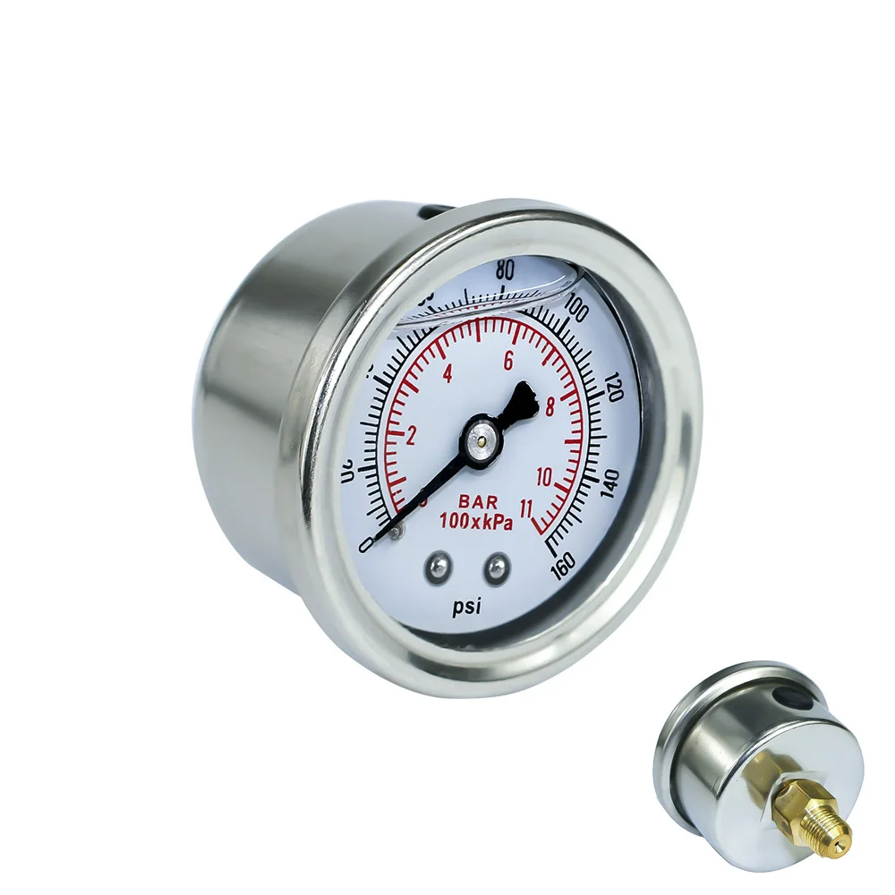 Indicador de presión de combustible líquido 0-160 psi, prensa de aceite, indicador de combustible, cara blanca, Universal 1/8 NPT TT100917