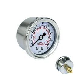 Indicador de presión de combustible líquido 0-160 psi, prensa de aceite, indicador de combustible, cara blanca, Universal 1/8 NPT TT100917