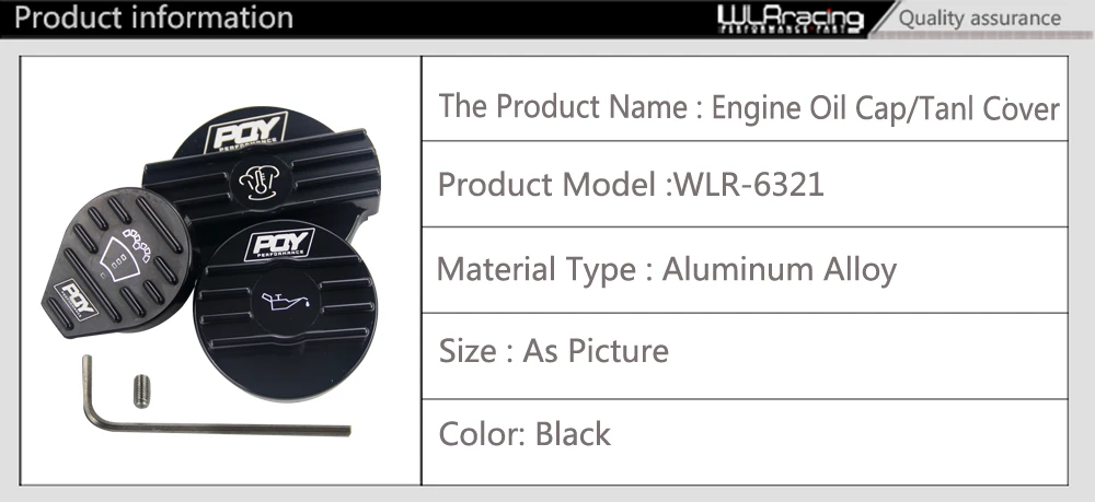 Tapa de aceite de aluminio negro para motor EA888