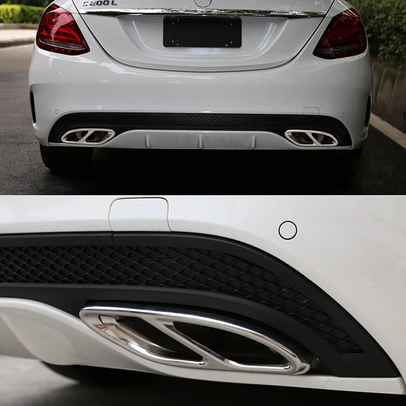 Embellecedor escape acero inoxidable Mercedes Benz Clase A B C E GLC GLE AMG - imagen 2
