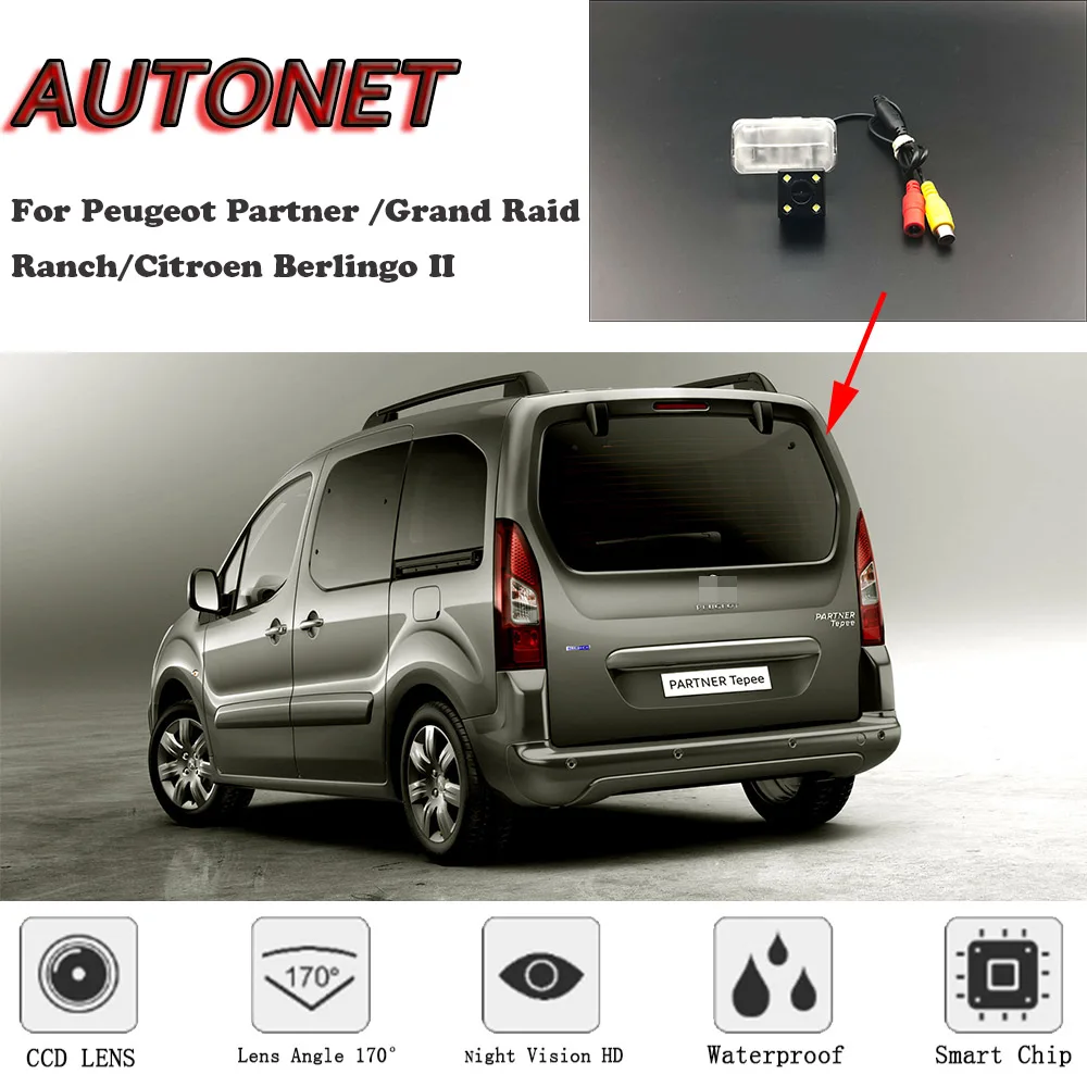 AUTONET cámara marcha atrás HD visión nocturna Peugeot Partner