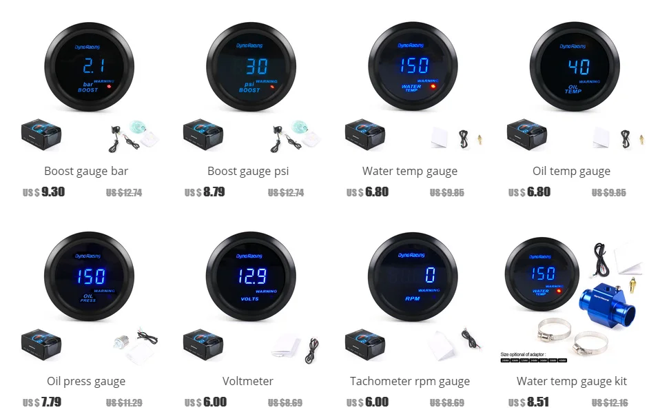 Medidor de temperatura del agua Dynoracing