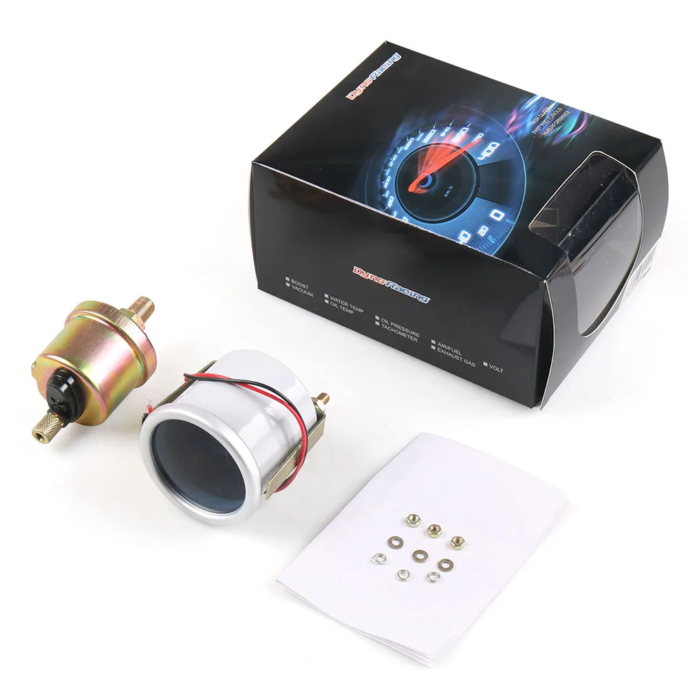 Dynoracing Manómetro de presión de aceite 52 mm 0-100 PSI LED - imagen 3