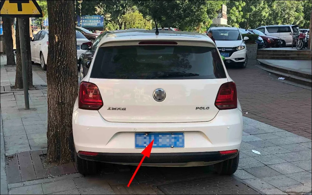 Detalle de la cámara trasera para Volkswagen Polo