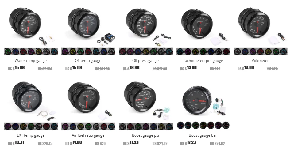 Medidor de Turbo Boost con retroiluminación multicolor