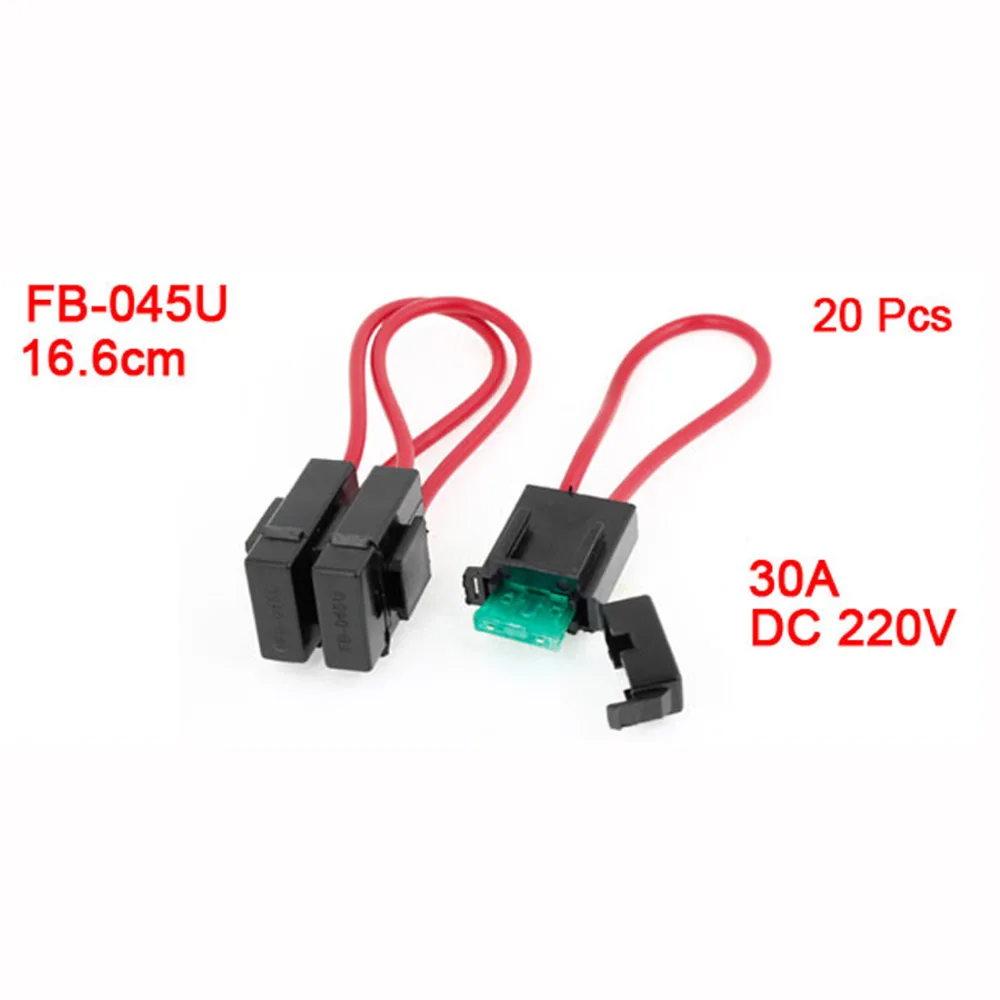 X AUTOHAUX-caja de plástico negra para coche, bloque portafusibles de Cable, tipo FB-045U, 30A, 220V, 20 Uds. - imagen 3