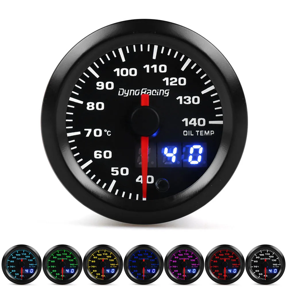 Dynoracing medidor temperatura aceite 52 mm con pantalla dual