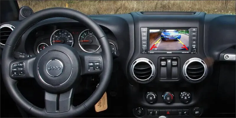 Cámara trasera CCD para Jeep con conector RCA y cableado