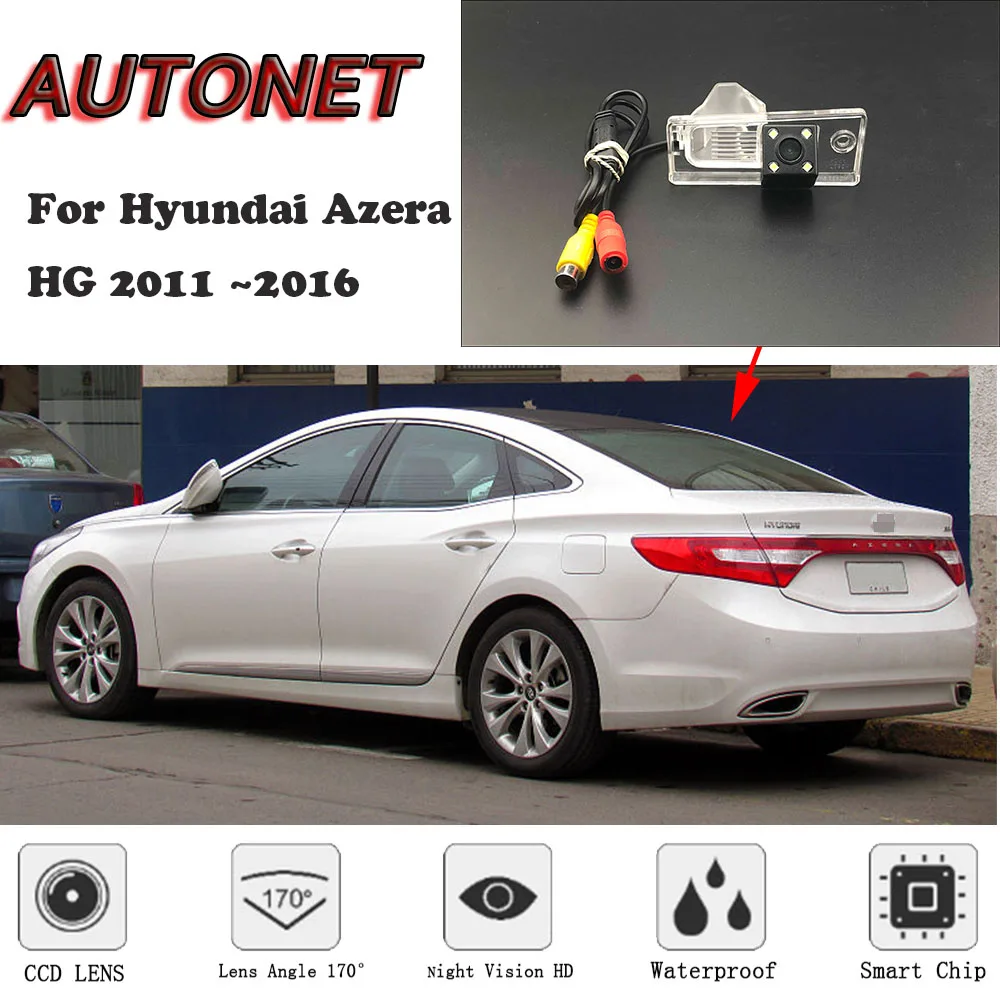 AUTONET Cámara de visión trasera HD para Hyundai Azera 2011-2016 CCD