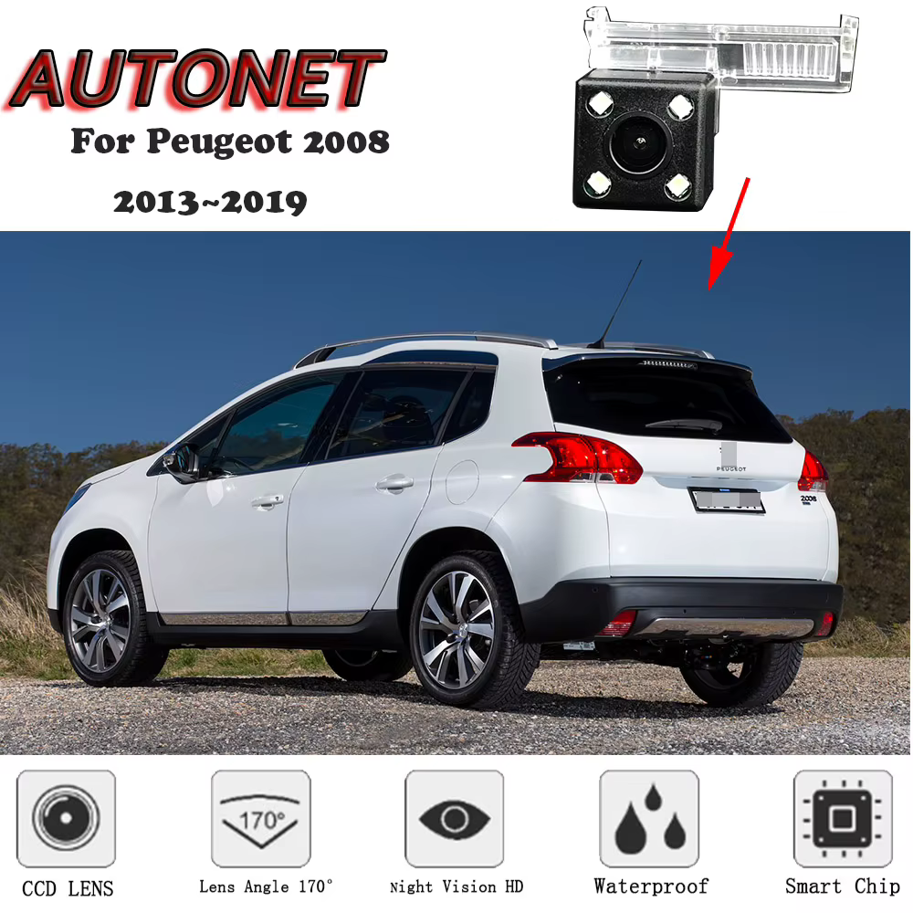 Cámara de marcha atrás con visión nocturna para Peugeot 2008 2013-2018