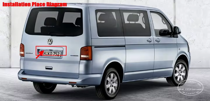 Detalle de la cámara de aparcamiento para Volkswagen T5