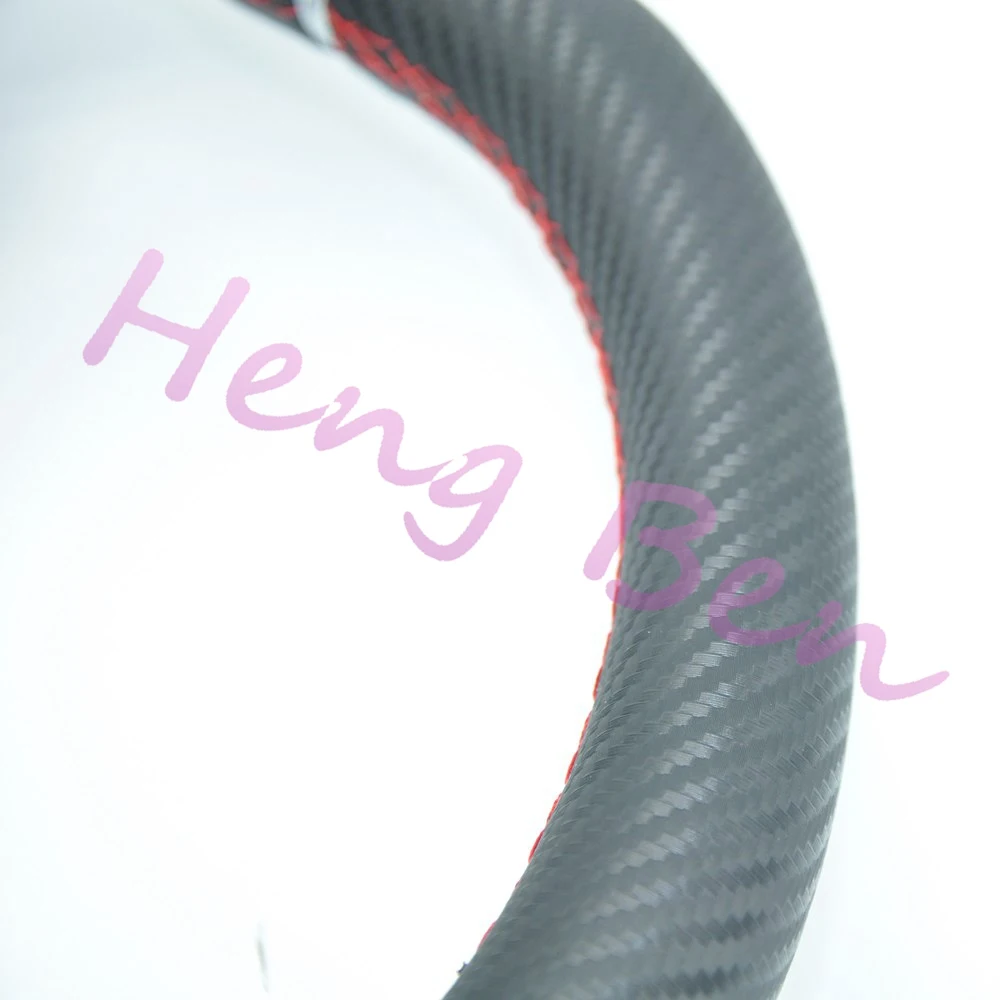 Volante deportivo Nard de fibra de carbono con marca roja - imagen 3