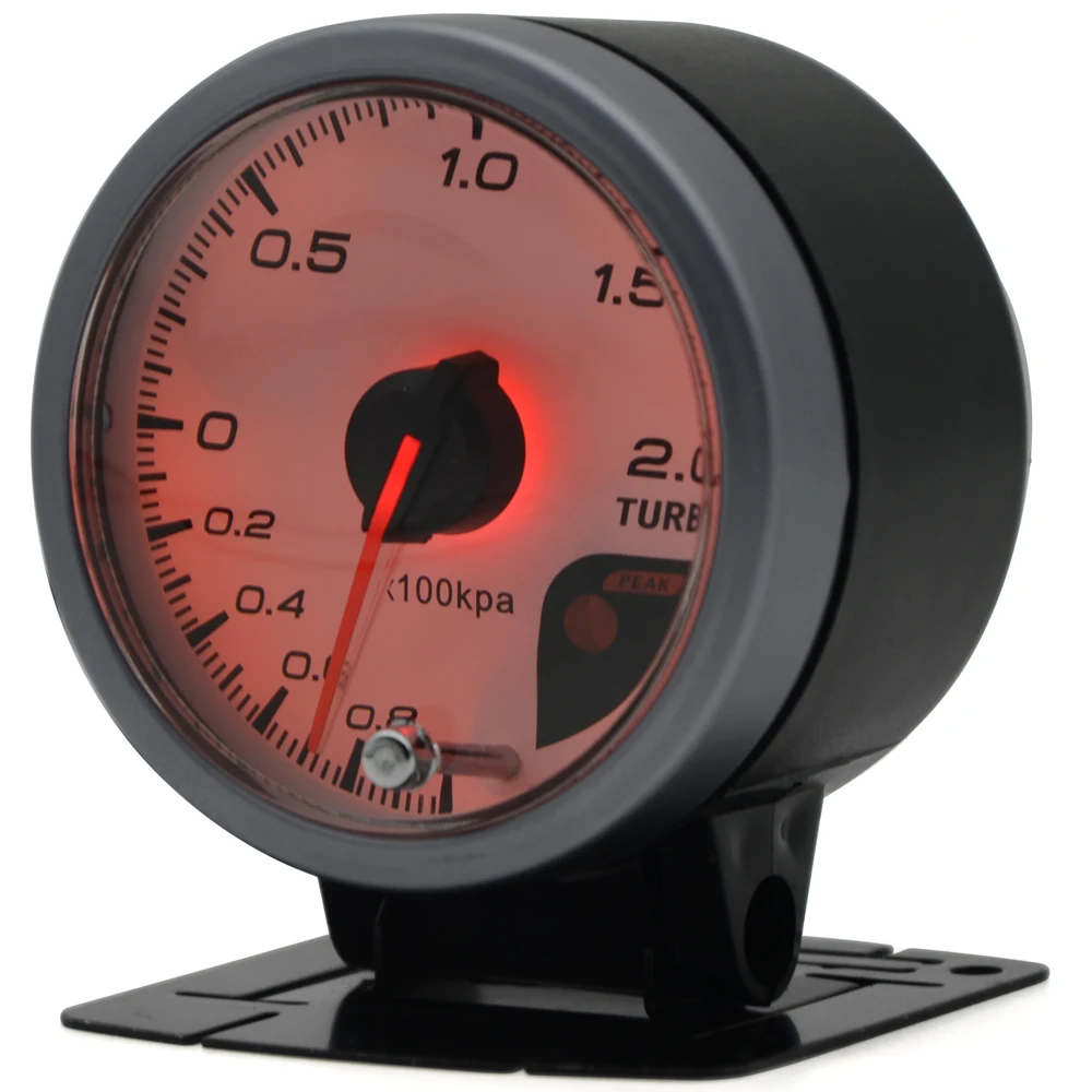 Gauge Presión Turbo Dragon 60mm - Medidor Boost LED 2.0 Bar Carátula Blanca - imagen 3