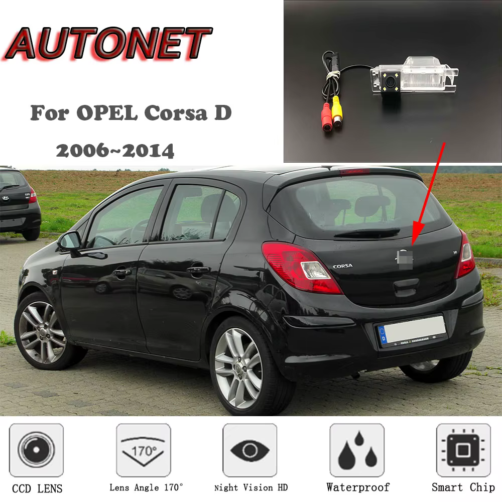 AUTONET Cámara de visión trasera HD para Opel Corsa D