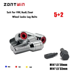 Tornillos antirrobo rueda M14x1,5 cromados – VW Audi Seat BMW