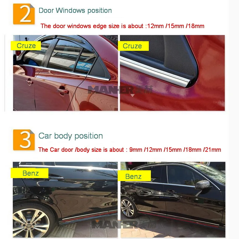 Tira embellecedora cromo ABS universal para coche – Tonlinker - imagen 5
