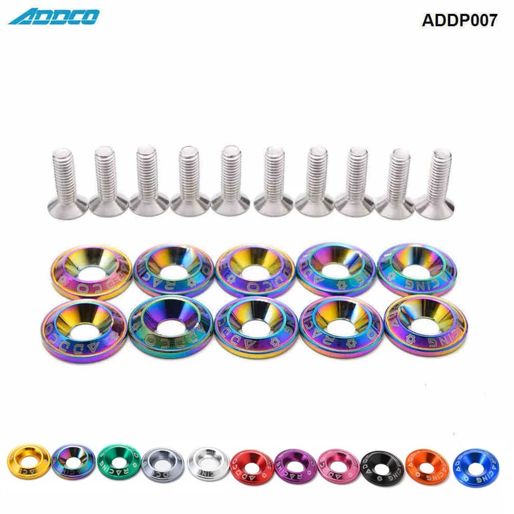 Kit de tornillería M6 Addco Racing con arandelas de aluminio CNC