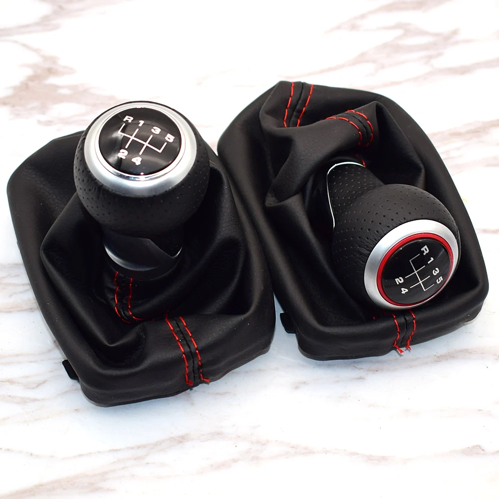 12mm 5 velocidades 6 velocidades para Audi A3 S3 2001 2002 2003 perilla de palanca de cambios de coche palanca manija polaina funda de bota punto rojo - imagen 4