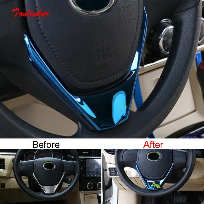 Pegatinas volante Tonlinker inoxidable Toyota Corolla Altis 2014-2018