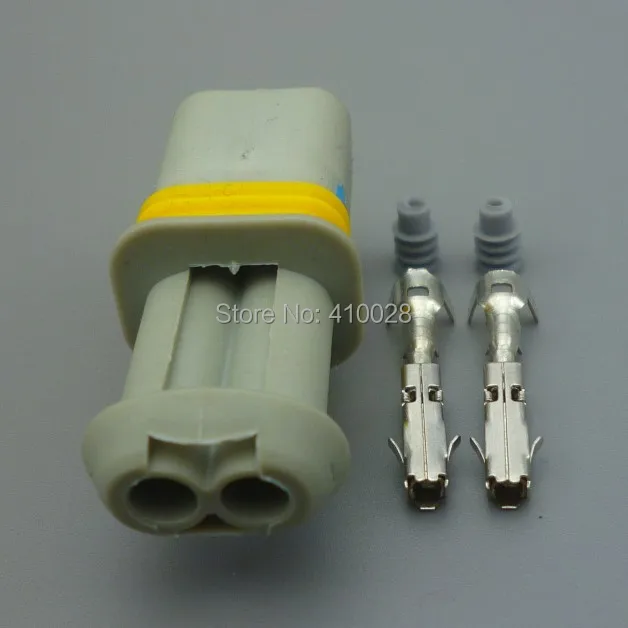 Conector automotriz Shhworldsea gris de dos pines