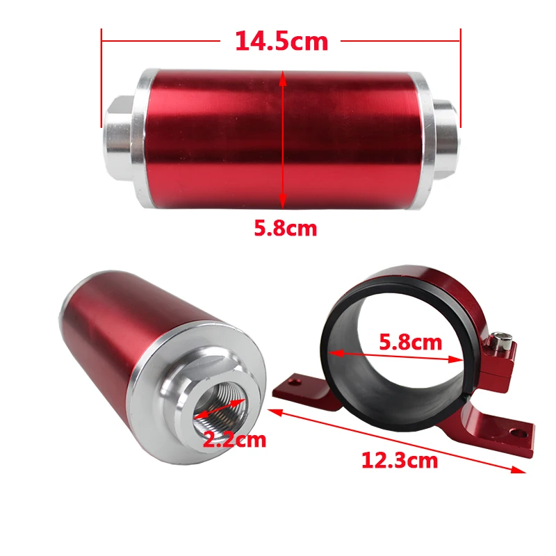 RASTP Filtro de combustible de aluminio alto flujo 58 mm para rally - imagen 3
