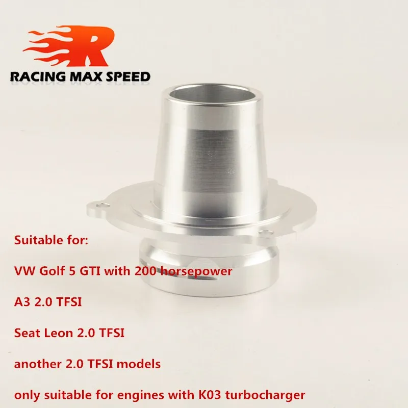 Vista frontal del silenciador de aluminio para motor VAG 2.0 TFSI K03
