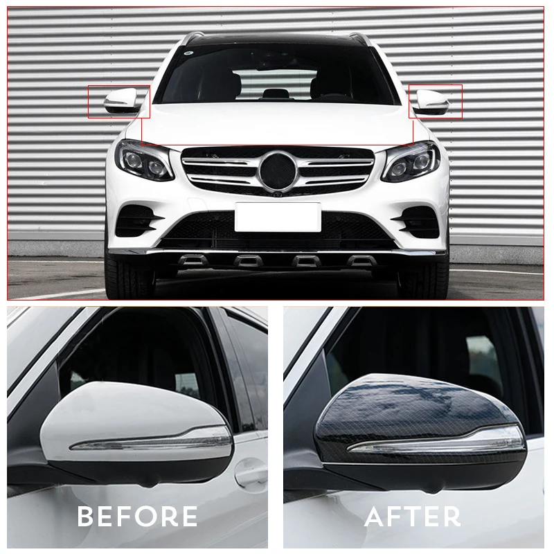 Tapa espejo retrovisor fibra carbono ABS Mercedes C W205 E W213 GLC - imagen 3