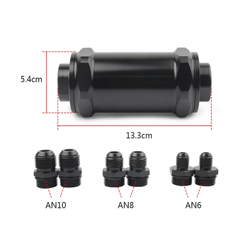 Filtro de combustible E85 AN6/AN8/AN10 acero inoxidable 100 micras - imagen 5