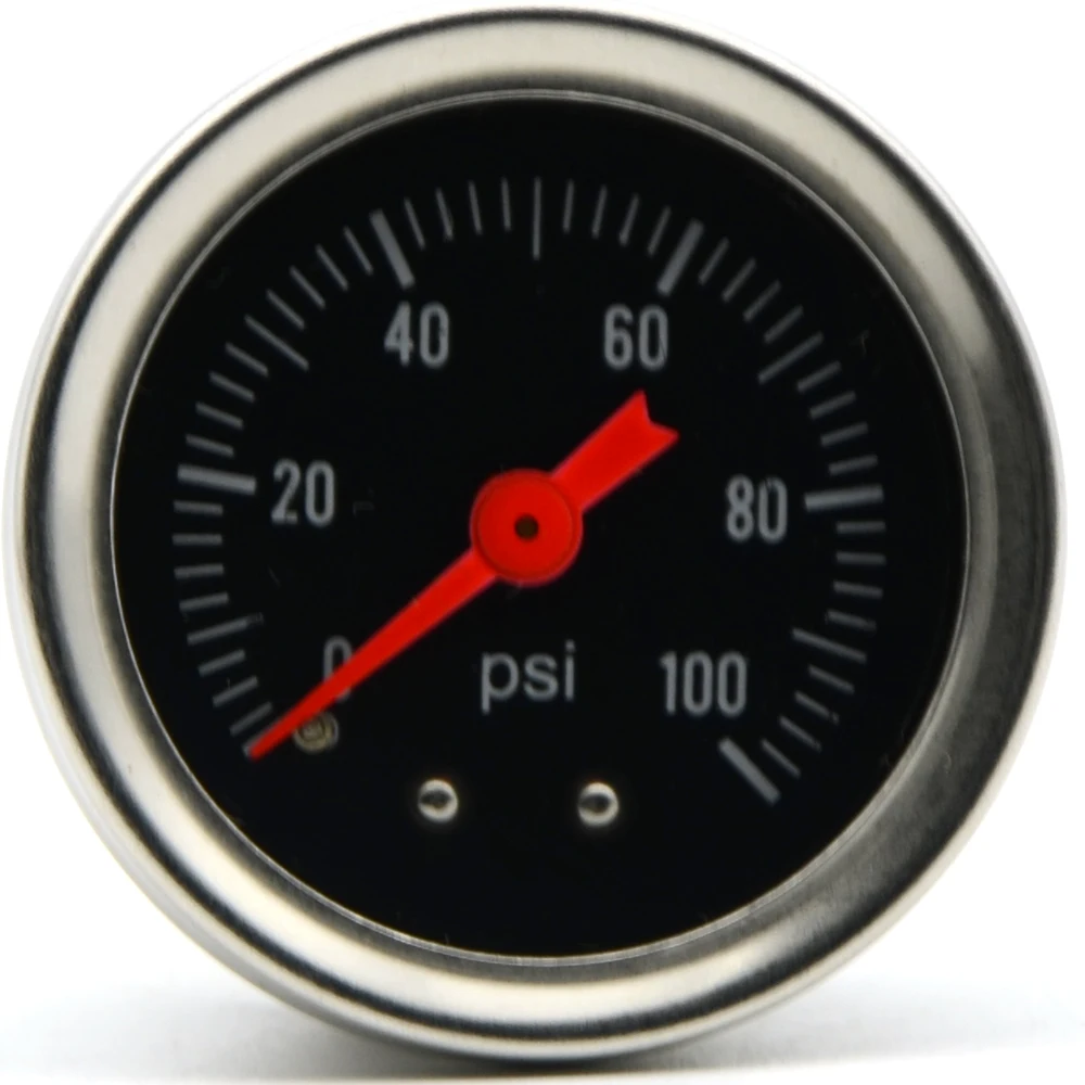 Manómetro de presión de combustible 0-100 PSI cromado universal - imagen 2