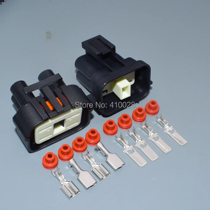Detalle de los conectores eléctricos para automóvil