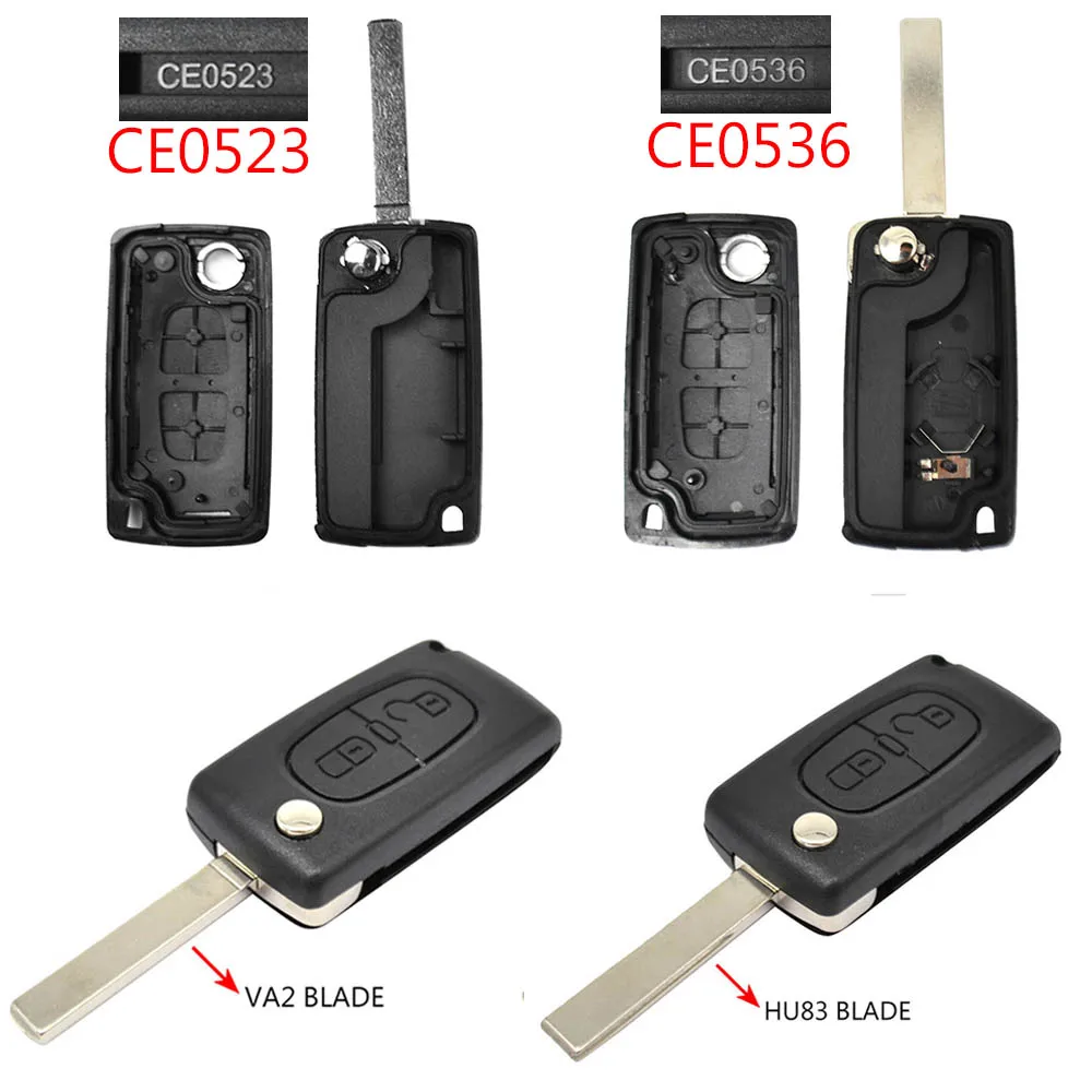 Carcasa llave coche 2 botones CE0523/CE0536 para Peugeot y Citroen - imagen 2
