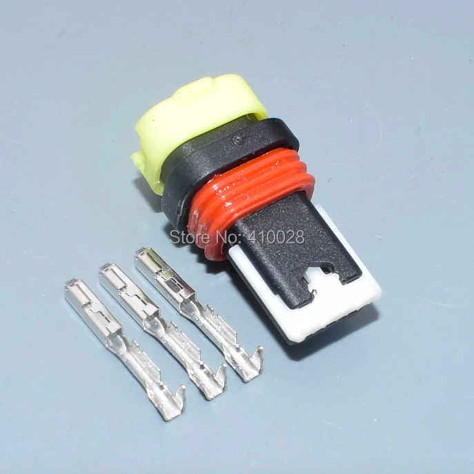 Vista del conector de clavija hembra para automóvil