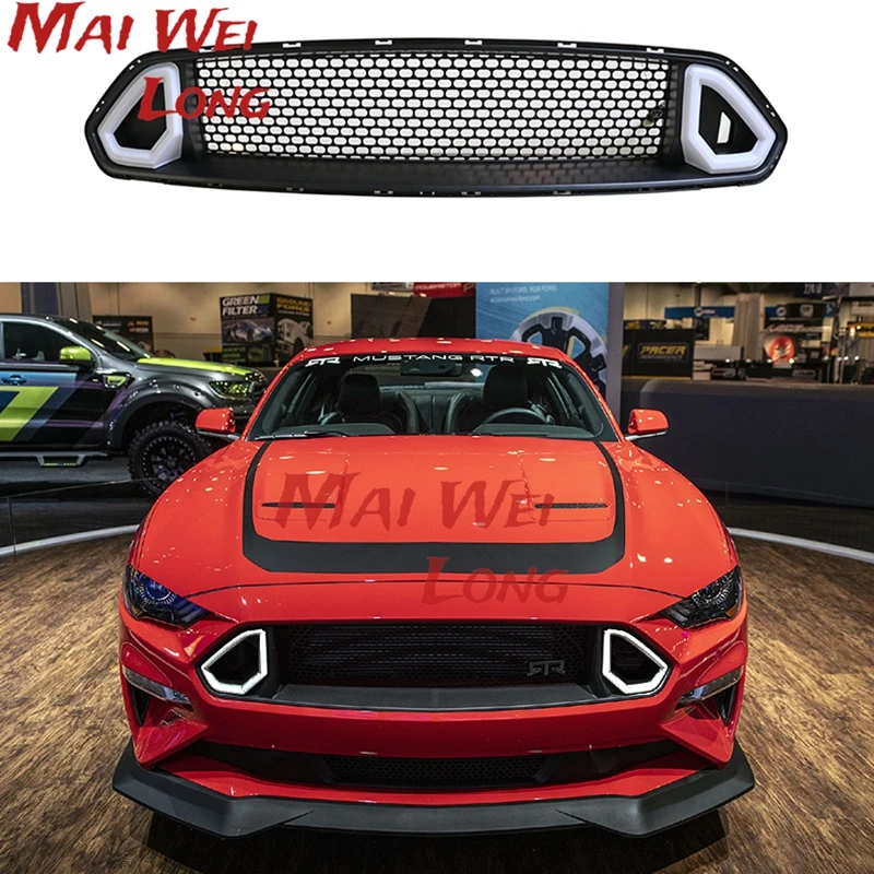 Rejilla parrilla delantera Ford Mustang 2018-2021 con LED blanca - imagen 2