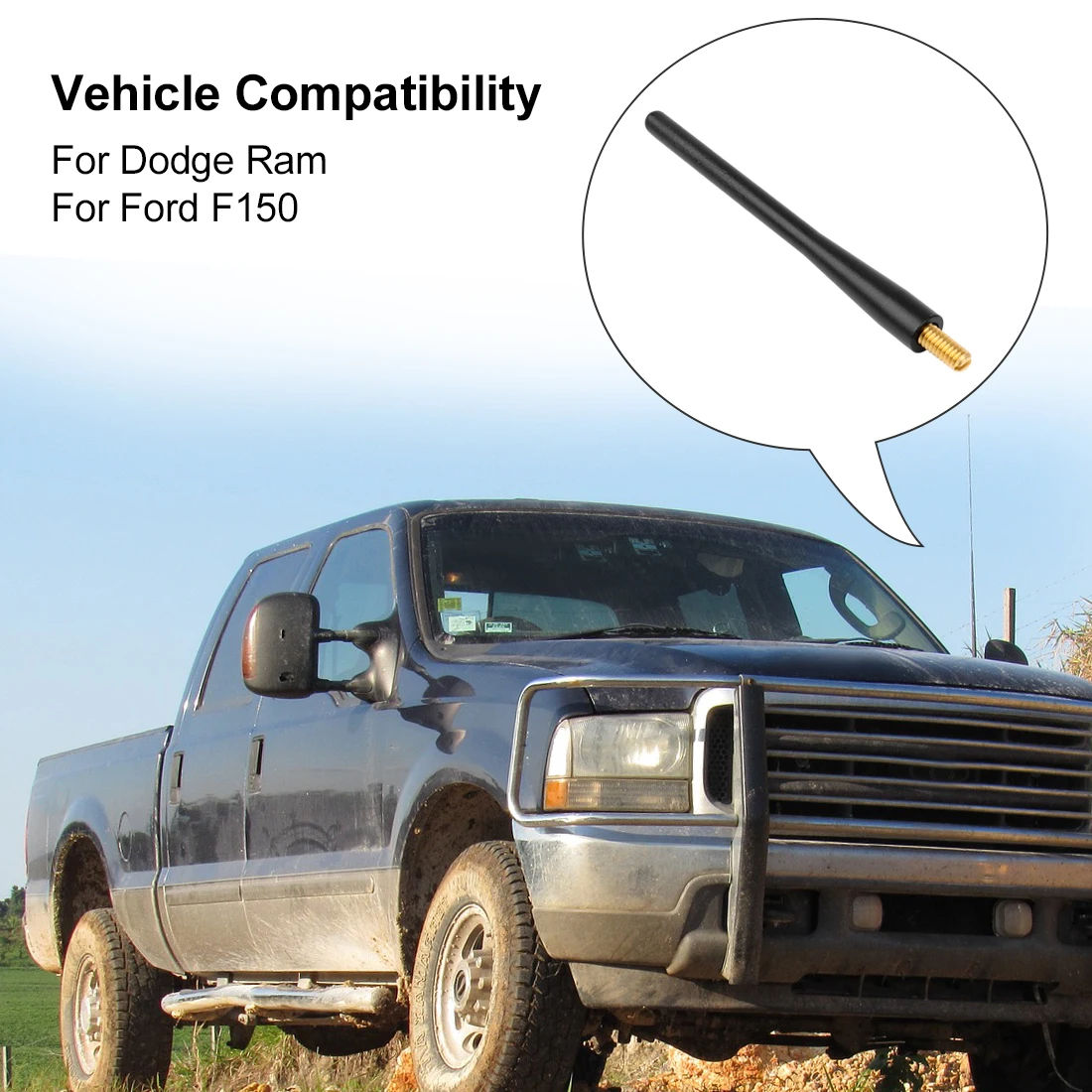 X AUTOHAUX Antena corta para coche Dodge Ram 2009-2019 mástil AM/FM - imagen 3