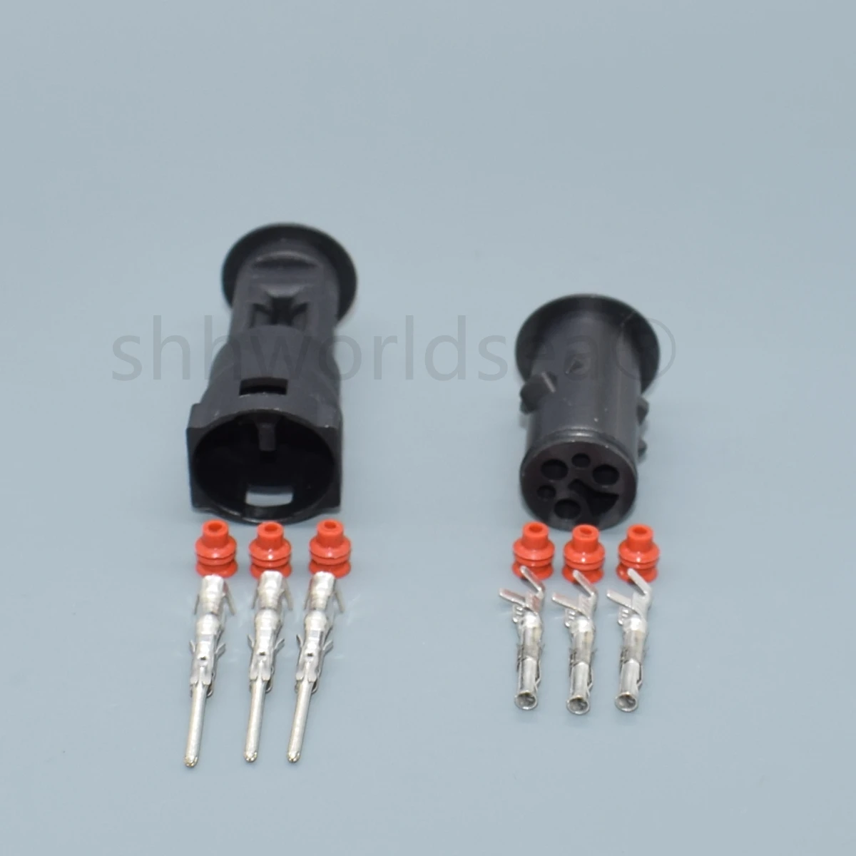 Shhworlsea conector de tres pines impermeable macho/hembra negro - imagen 4