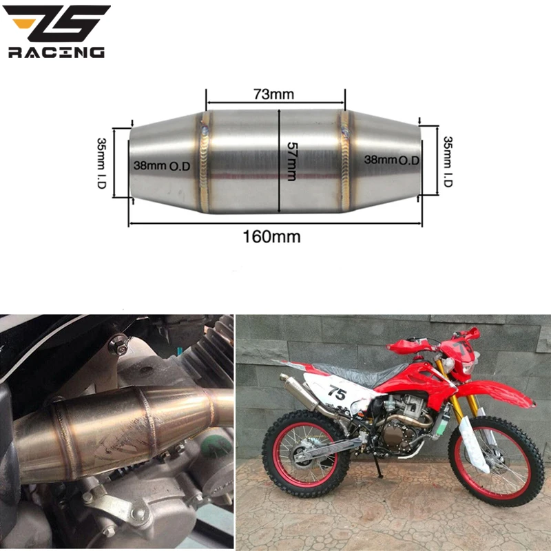Silenciador ZS Racing 35mm tubo escape CRF RMZ DRZ YZF KXF WR enduro
