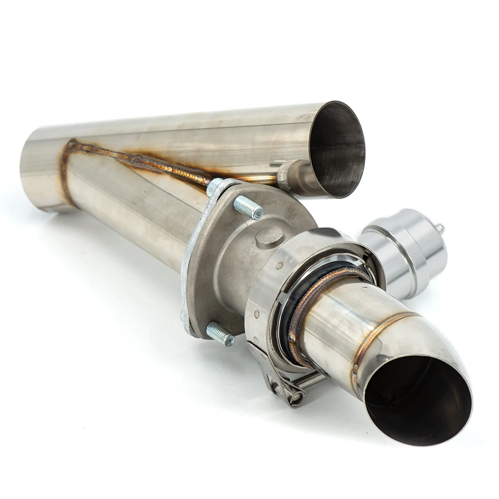 Universal 2.5 inch 3 inch exhaust E-cutout remote control with vacuum actuator y pipe bypass exhaust cutout pipe - imagen 4