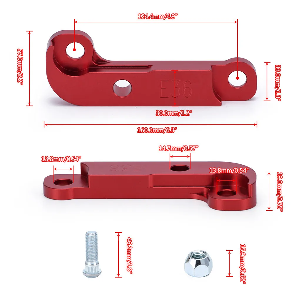 Adaptador bloqueo dirección aluminio para drift – BMW E36 M3 - imagen 2