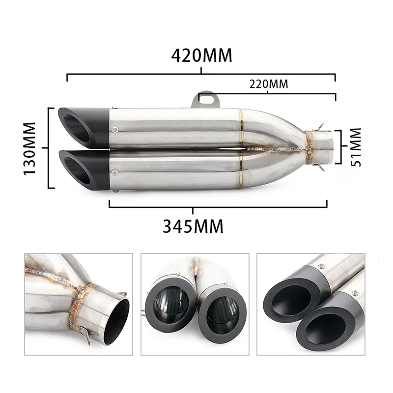 Silenciador doble salida para GSX-R, S1000RR, CBR250RR y YZF-R6 - imagen 4