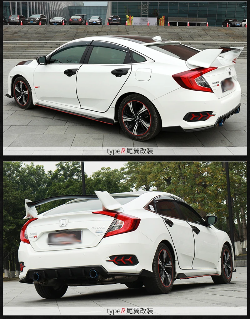 Vista adicional del alerón de techo trasero para Honda Civic
