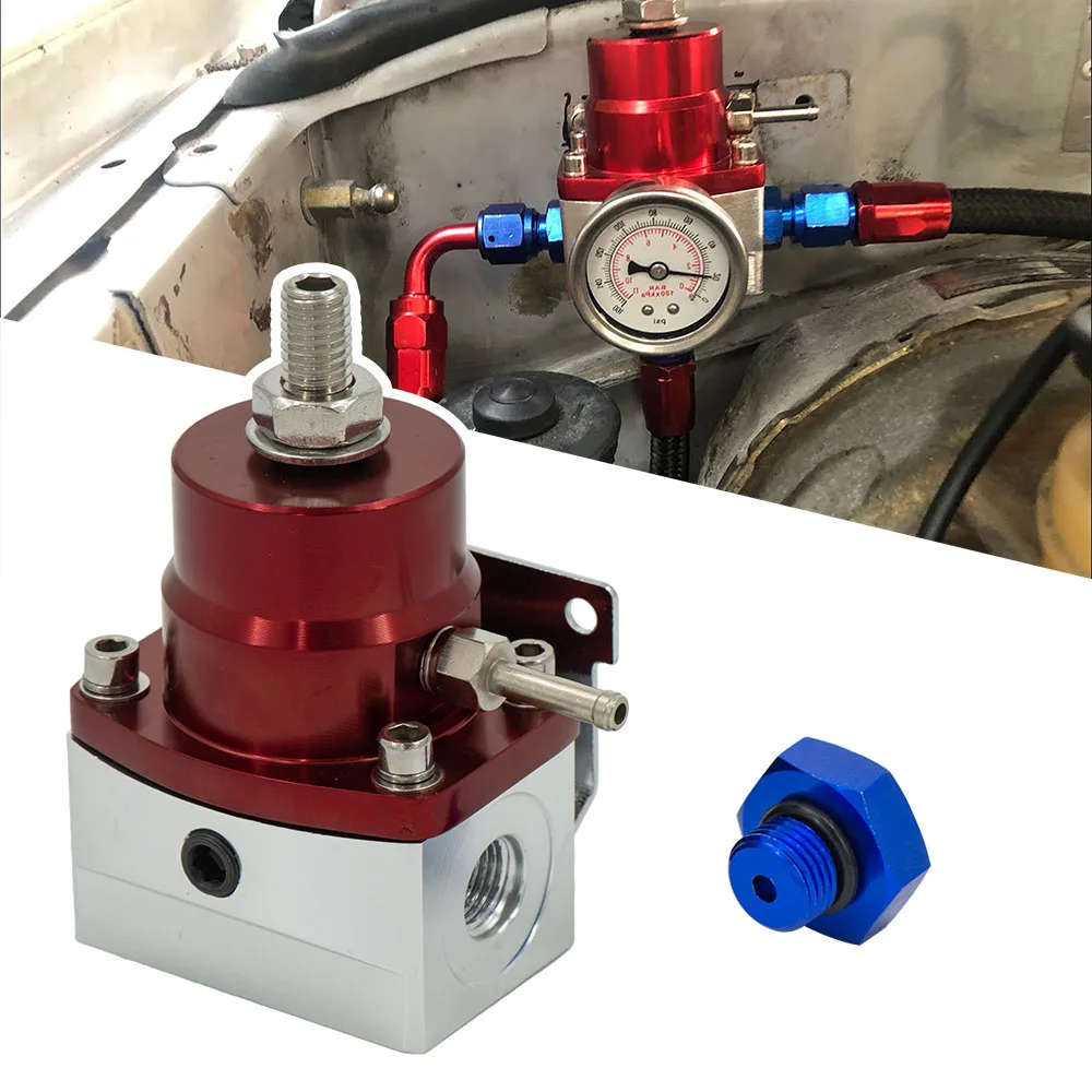 Regulador de presión de combustible EFI AN6 ajustable con manómetro - imagen 4