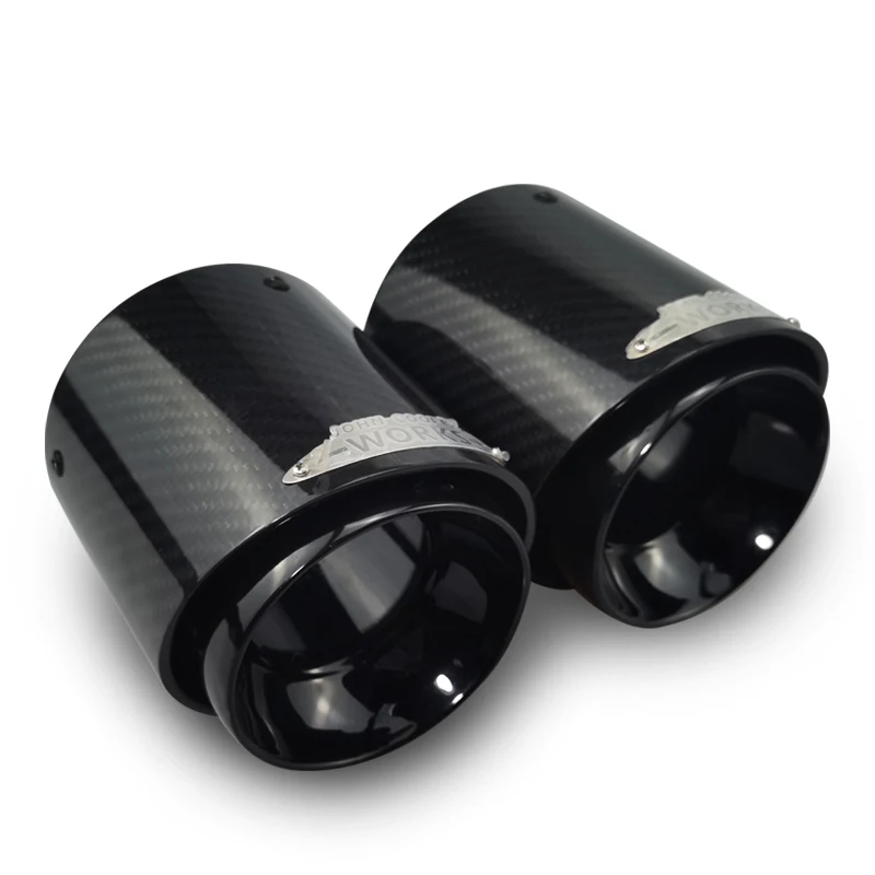 Silenciador de escape fibra carbono puntas negro brillante Mini Cooper - imagen 4